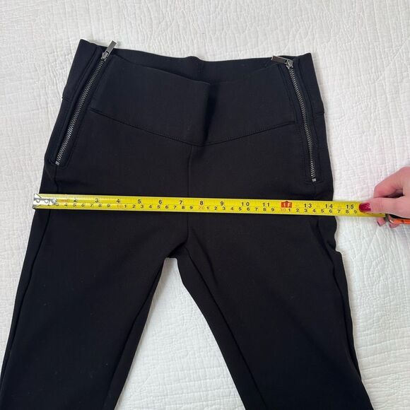 ZARA STRETCH BLACK ZIPPERED MID-RISE LEGGING PANT TROUSERS Sizes XS, 24” - Picture 8 of 12